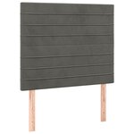 vidaXL Sommier à lattes de lit matelas LED Gris foncé 90x190cm Velours