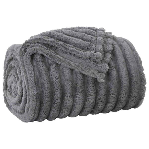 vidaXL Jeté Gris foncé 240 x 220 cm Toison