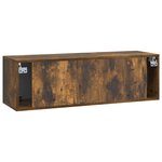 vidaXL Meuble TV mural 98 x 31 x 30 cm Chêne fumé Bois d'ingénierie