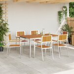 Ensemble de salle à manger de jardin vidaXL 7 pièces en bois massif d'acacia