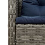 vidaXL Ensemble de Canapés d'Extérieur Gris et bleu marine Rattan et métal