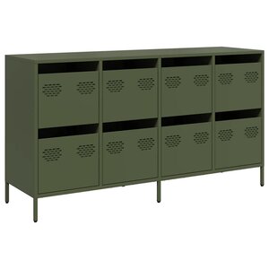 vidaXL Buffet vert olive 135x39x73 5 cm acier laminé à froid