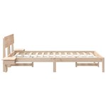 vidaXL Cadre de lit avec tables de chevet Marron Bois massif en pin