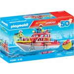 PLAYMOBIL 71598 - Bateau de sauvetage et pompiers