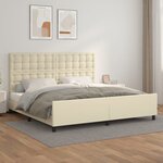 vidaXL Cadre de lit sans matelas crème 200x200 cm similicuir