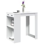 vidaXL Table de bar blanc 102x70x103 5 cm bois d'ingénierie