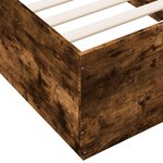 vidaXL Cadre de lit avec lumières LED chêne fumé 90x190 cm