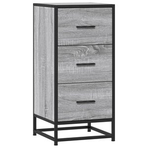 vidaXL Buffet sonoma gris 35 5x35x76 cm bois d'ingénierie et métal
