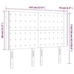 vidaXL Tête de lit à LED Taupe 147x16x118/128 cm Tissu