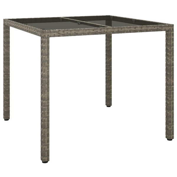 vidaXL Table de Jardin Grise 90x90x75 cm Poly Rattan