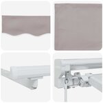 vidaXL Auvent rétractable manuel Gris clair 3 x 2 5 m