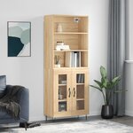 vidaXL Buffet haut Chêne sonoma 69 5x34x180 cm Bois d'ingénierie