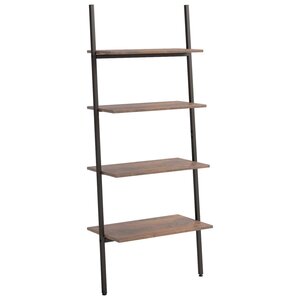 vidaXL Étagère inclinée à 4 niveaux Marron foncé et noir 64x34x150 5cm
