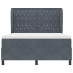 vidaXL Lit à ressorts avec matelas Gris foncé 140 x 190 cm Velours