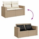 vidaXL Ensemble de canapé de jardin avec coussin 9 Pièces beige et crème