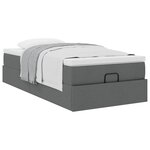 vidaXL Cadre de lit ottoman avec matelas gris foncé 90x200 cm tissu