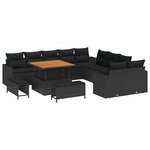 vidaXL Ensemble de canapé de jardin 13 Pièces Noir polyrotin