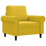 vidaXL Fauteuil Jaune 60 cm Velours