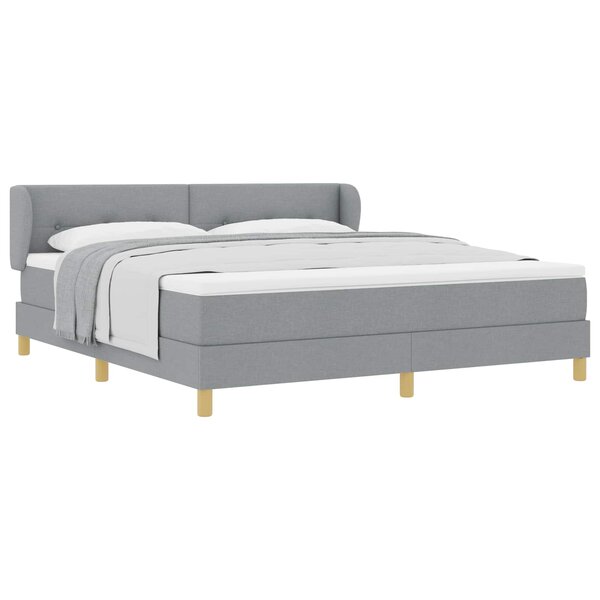 vidaXL Lit à ressorts avec matelas Gris clair 180 x 200 cm tissu