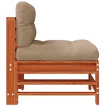 vidaXL Sofa de jardin milieu Pin massif Brun Ciré