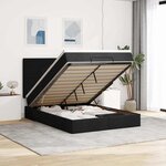 VidaXL Cadre de lit ottoman avec matelas noir 140x200 cm tissu