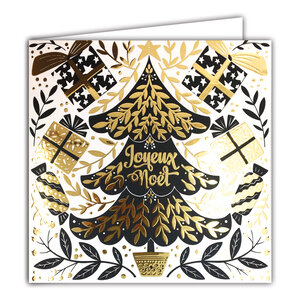 Carte Joyeux Noël avec Enveloppe Blanche 15x15cm