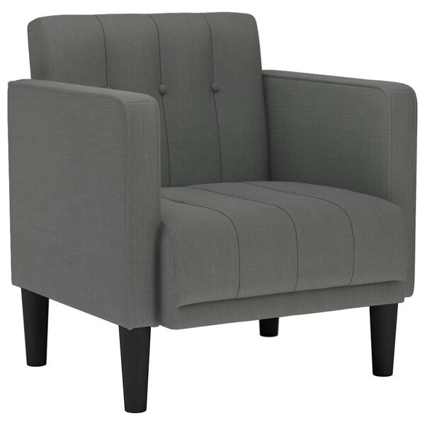vidaXL Canapé-chaise accoudoirs gris foncé 53 cm tissu
