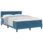 vidaXL Lit à ressorts avec matelas Bleu foncé 140 x 200 cm Velours
