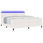vidaXL Lit à ressort LED avec tête de lit Crème et Blanc 200 x 200 cm