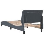 vidaXL Cadre de lit avec lumières LED gris foncé 90x190 cm velours