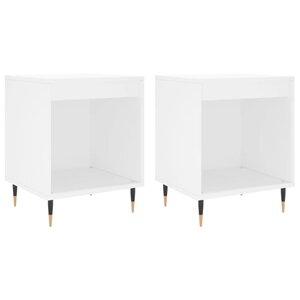 vidaXL Tables de chevet 2 Pièces blanc 40x35x50 cm bois d’ingénierie