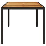vidaXL Table de jardin et dessus en bois d'acacia noir résine tressée