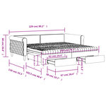 vidaXL Lit de jour avec gigogne et tiroirs noir 100x200 cm velours