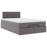 VidaXL Cadre de lit ottoman avec matelas gris 120x200 cm similicuir