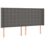 vidaXL Tête de lit avec oreilles Gris 163x16x118/128 cm Similicuir