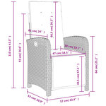 vidaXL Ensemble à manger de jardin avec coussins 3 Pièces Noir