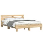 vidaXL Cadre de lit sans matelas chêne sonoma 150x200 cm
