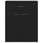 Buffet vidaXL Noir Chêne 60x30x75 cm en bois d'ingénierie