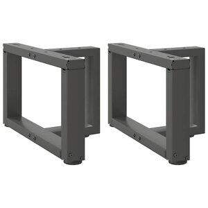 vidaXL Pieds de table basse en T  2 pièces  anthracite  40 x 25 x (30-31) cm  acier