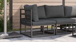vidaXL Mobilier de jardin avec coussin avec oreiller Noir Aluminium