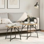 vidaXL Ensemble de tables d'appoint 2 Pièces Chêne artisanal et noir