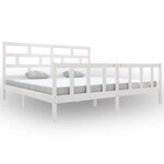 vidaXL Cadre de lit Blanc Bois de pin massif 180x200 cm Super King
