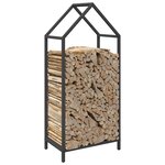 vidaXL Portant de bois chauffage noir 40x25x90 cm