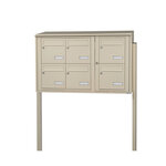 Bloc collectif Leabox  3x2  grade 3  simple face  extérieur  fixation sur pieds à sceller   ivoire ral 1015  finition brillante