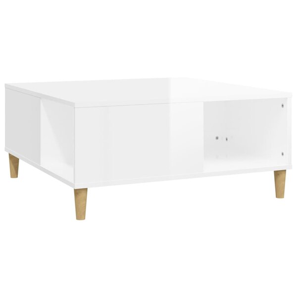 vidaXL Table basse blanc brillant 80x80x36 5 cm bois d'ingénierie