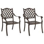 Fauteuils de jardin vidaXL 2 Pièces en aluminium bronze