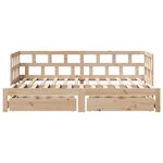 vidaXL Lit de jour avec gigogne et tiroirs sans matelas 80x200 cm