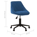 vidaXL Chaise pivotante de salle à manger Bleu Velours