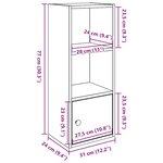 vidaXL Bibliothèque vieux bois 31x24x77 cm bois d'ingénierie