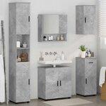 vidaXL Ensemble de mobilier de salle de bain 5 Pièces Gris béton